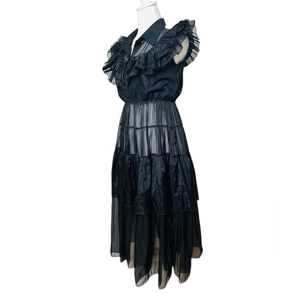 VINTAGE SHEER RARE RUFFLED DRESS - Picture 5 of 7